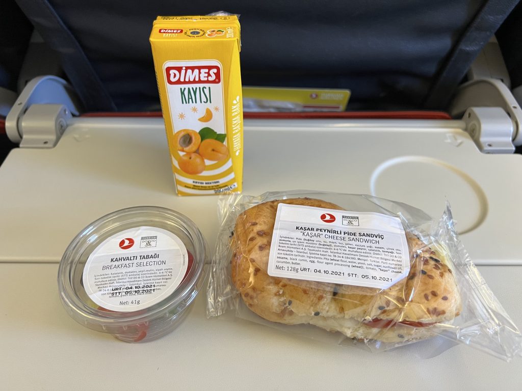 Turkish A321 Economy Food