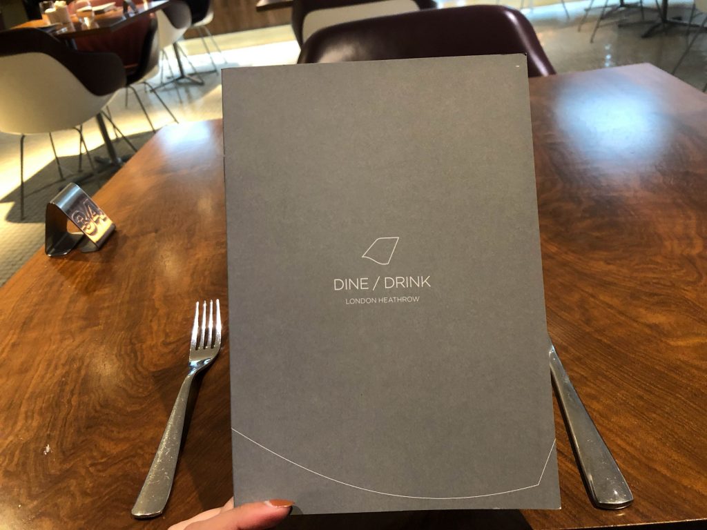 Virgin Atlantic Clubhouse Menu