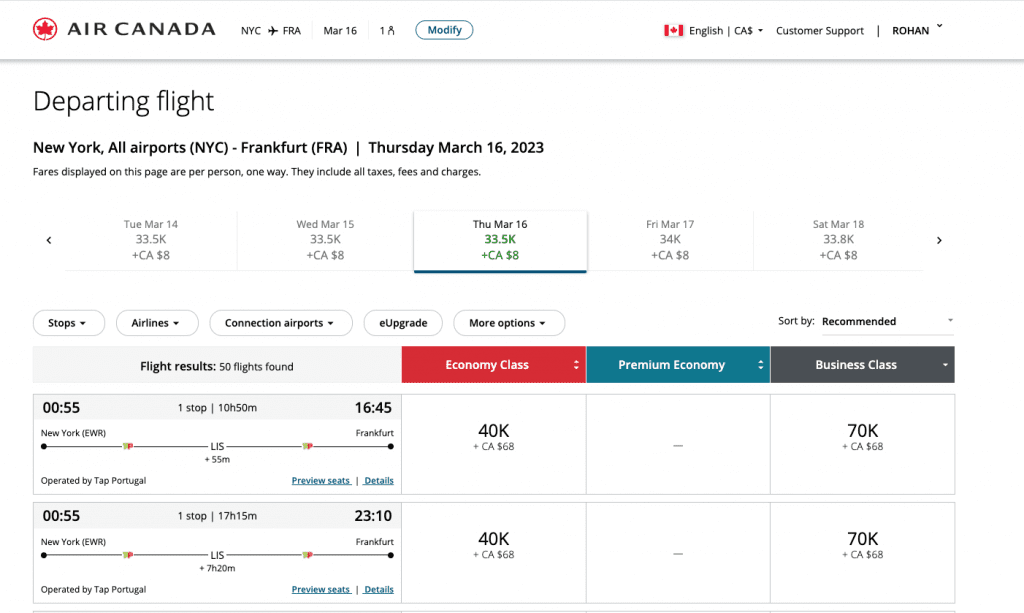 Air Canada Aeroplan